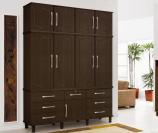 Guarda Roupas 4 Portas, 7 Gavetas com Chave