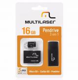 Pen Drive Multilaser 16gb 3 Em 1 Mc059 20804