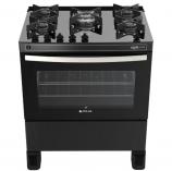 Fogão Atlas 5 Bocas Agile Glass com Vidro Temperado - Preto