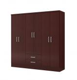 Guarda-roupa modelo Contentto 586 com 6 portas - Mogno